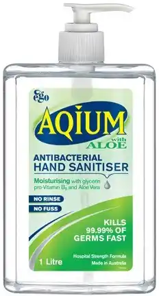 Discount Drug Stores Aqium Hand Sanitiser Gel With Aloe 1 Litre offer