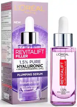 Discount Drug Stores L’Oréal Paris Revitalift Filler Hyaluronic Acid Serum 30mL offer
