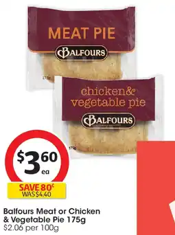 Coles Balfours Meat or Chicken & Vegetable Pie offer