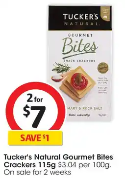 Coles Tucker's Natural Gourmet Bites Crackers offer