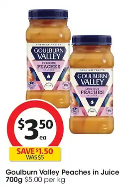 Coles Goulburn Valley Peaches in Juice offer