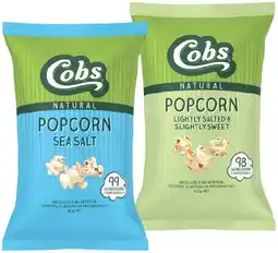 IGA Cobs Natural Popcorn 80‑120g Selected Varieties offer