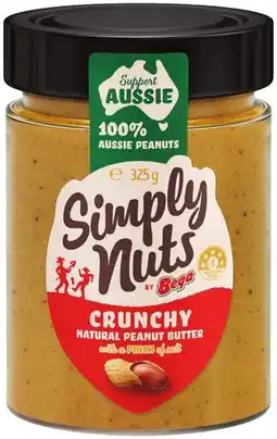 IGA Bega Simply Nuts Peanut Butter 325g Selected Varieties offer