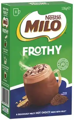 IGA Nestlé Milo Frothy Sachets 8 Pack offer