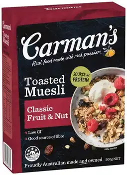 IGA Carman’s Muesli 500g Selected Varieties offer