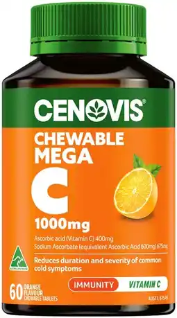 IGA Cenovis Chewable Mega C Orange 1000mg Tablets 60 Pack offer