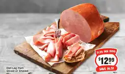 IGA Deli Leg Ham Sliced or Shaved offer