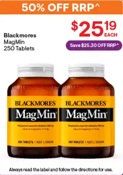 Discount Drug Stores Blackmores MagMin 250 Tablets offer