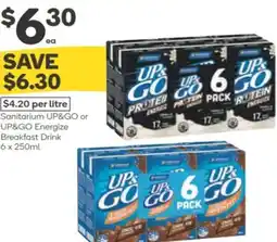 Woolworths Sanitarium up&go or up&go energize breakfast drink offer