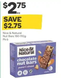 Woolworths Nice& Natural chocolate nut bars offer