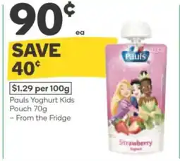 Woolworths Pauls yoghurt kids pouch offer