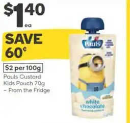 Woolworths Pauls custard kids pouch offer