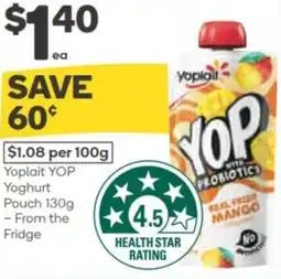 Woolworths Yoplait yop yoghurt pouch offer