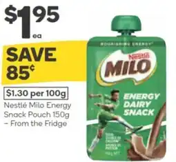 Woolworths Nestlé milo energy snack pouch offer