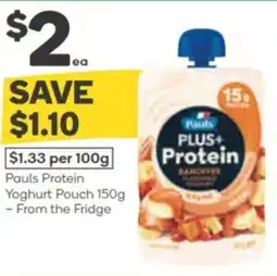 Woolworths Pauls protein yoghurt pouch offer