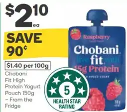 Woolworths Chobani fit protein yogurt pouch offer