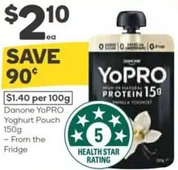 Woolworths Danone yopro yoghurt pouch offer