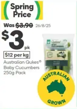 Woolworths Australian qukes baby cucumbers offer