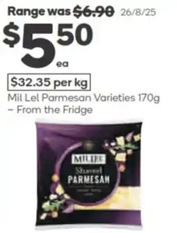 Woolworths Mil lel parmesan varieties offer