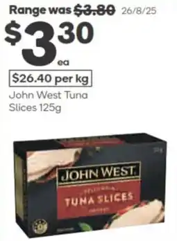 Woolworths John west tuna slices offer