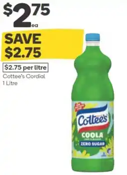 Woolworths Cottee's cordial offer