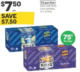 Woolworths Kirks soft drink can varieties offer
