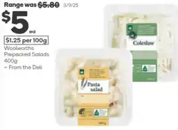 Woolworths Woolworths prepacked salads offer