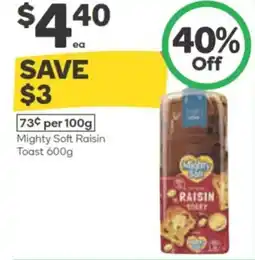 Woolworths mighty soft raisin toast offer