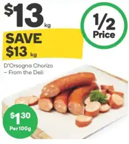 Woolworths D'orsogna chorizo offer