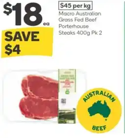 Woolworths Macro australian grass fed beef porterhouse steaks offer