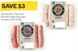 Woolworths Woolworths premium butcher style sausage varieties offer