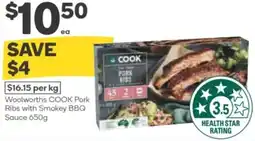 Woolworths Woolworths cook pork ribs with smokey bbq sauce offer
