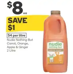 Woolworths Nudie nothing but carrot, orange, apple & ginger offer