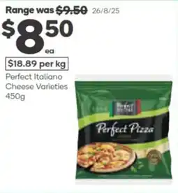 Woolworths Perfect italiano cheese varieties offer