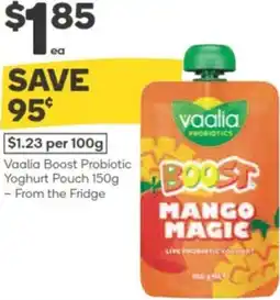 Woolworths Vaalia boost probiotic yoghurt pouch offer