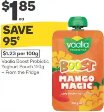 Woolworths Vaalia boost probiotic yoghurt pouch offer