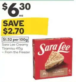Woolworths Sara lee creamy tiramisu offer