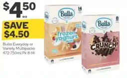 Woolworths Bulla everyday or variety multipacks offer