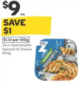 Woolworths Zeus spanakopita spinach & cheese offer