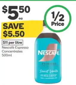 Woolworths Nescafé espresso concentrates offer