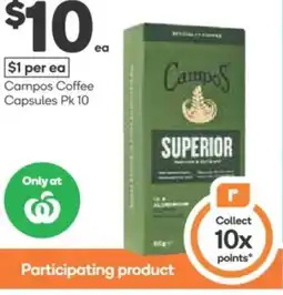 Woolworths Campos coffee capsules offer
