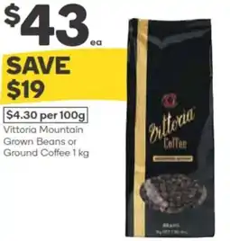 Woolworths Vittoria mountain grown beans or ground coffee offer