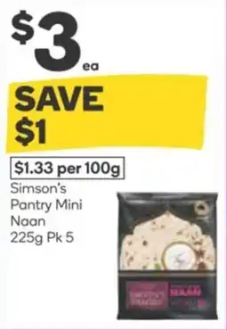 Woolworths Simson's Pantry Mini Naan offer