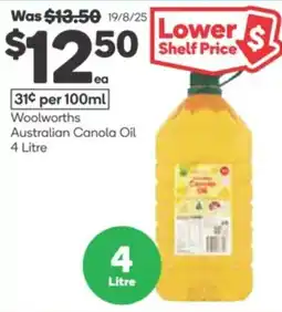 Woolworths Woolworths australian canola oil offer