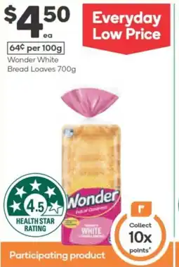 Woolworths Wonder white bread loaves offer