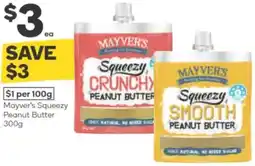 Woolworths Mayver's squeezy peanut butter offer