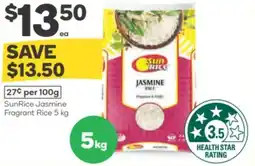 Woolworths Sunrice jasmine fragrant rice offer