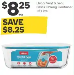 Woolworths Décor vent & seal glass oblong container offer