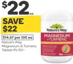 Woolworths Nature's Way MAGNESIUM TURMERIC tablets offer