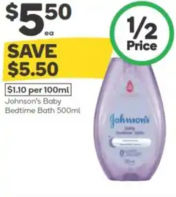 Woolworths Johnson's baby bedtime bath offer